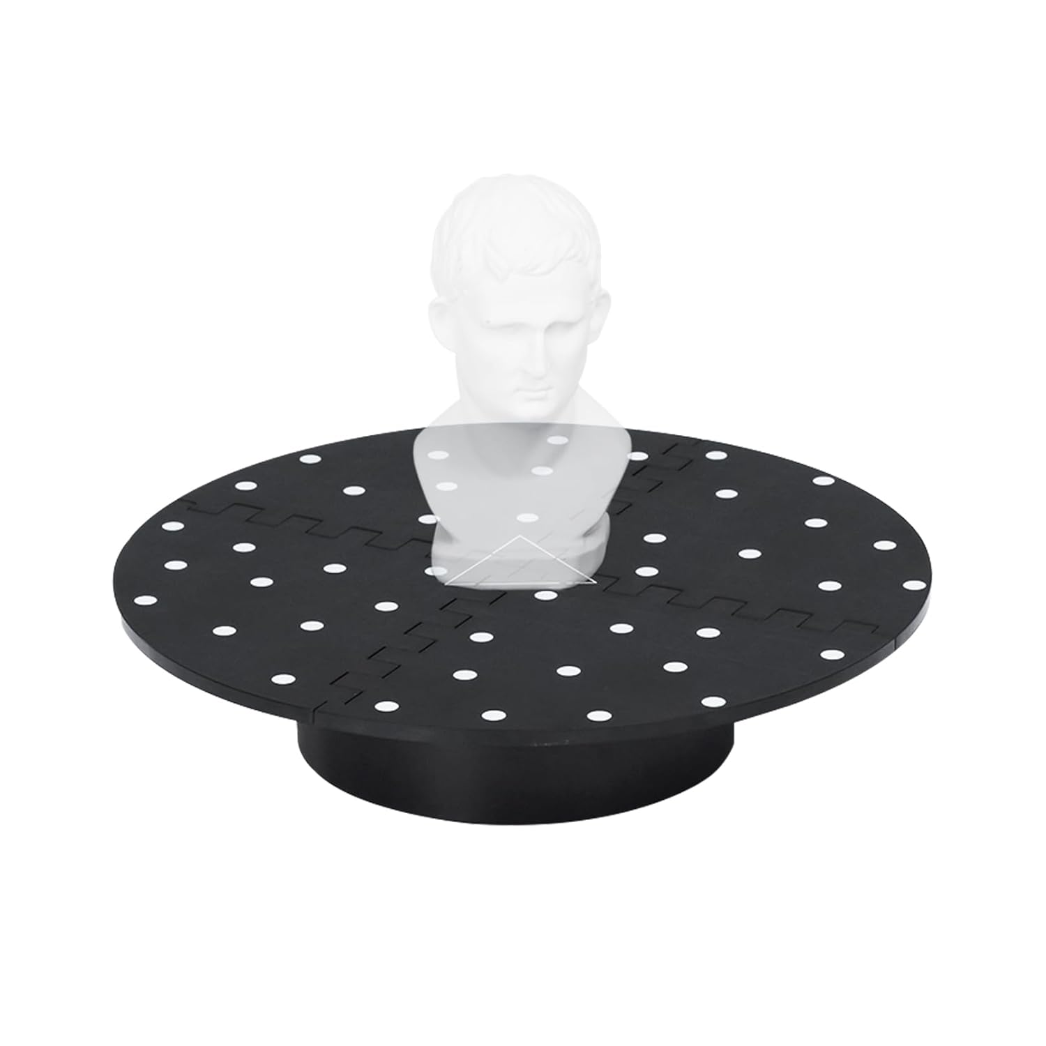 Revopoint Portable turntable for all scanners, equipped with a marked top cover, facilitating the scanning of objects without distinctive features and from small to medium size