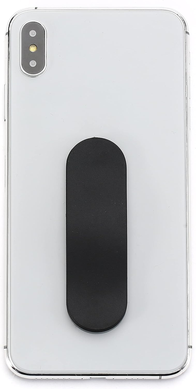 MOMOSTICK - The Original! Cell Phone Holder and Handle for Smartphones and Tablets - Cell Phone Ring for iPhone Samsung Huawei (Matt Series - Black)