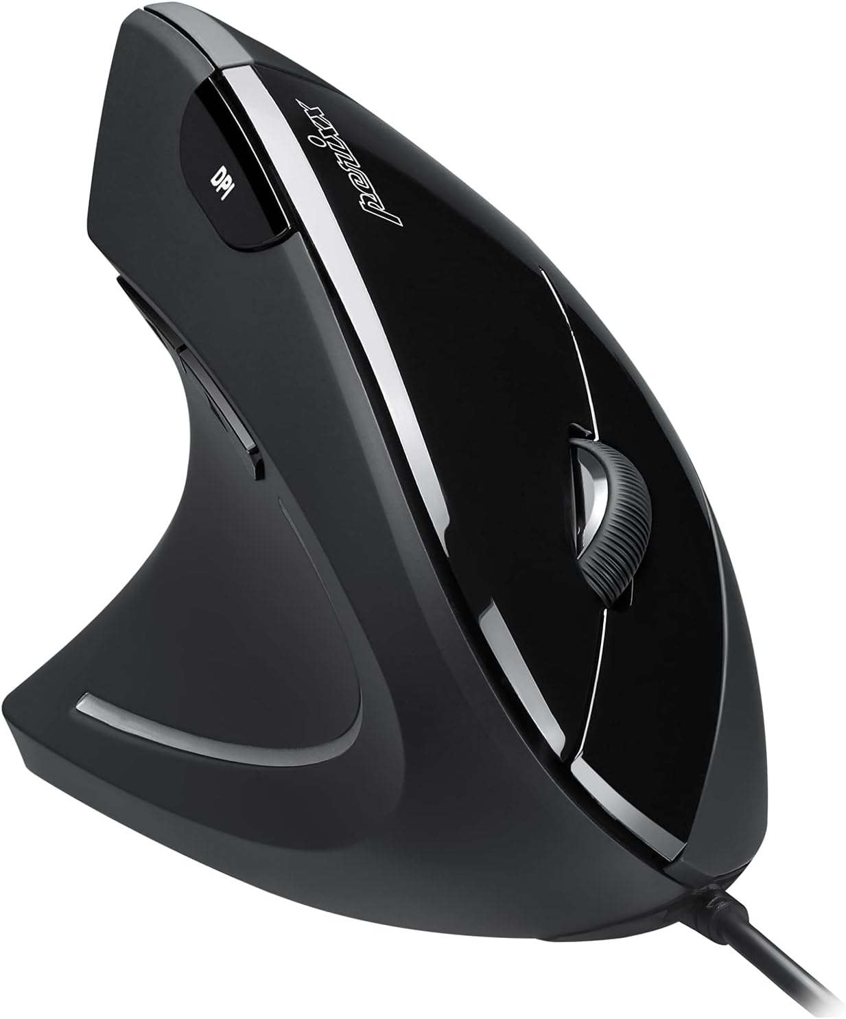 Perixx Perimice-513L Ergonomic Wired Vertical Mouse for Left Handed - 6 Buttons - TMS Prevention