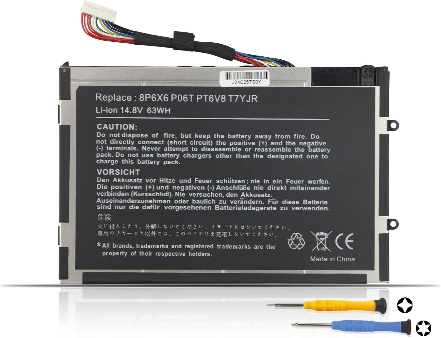 K KYUER 63Wh PT6V8 Laptop Battery for Dell Alienware M11x R1/M11x R2/M11x R3/M14x R1/M14x R2 Series Gaming Notebook P06T P18G P06T001 P06T002 P06T003 P18G001 P18G001 P18G001 18G00 2 8P6X6 T7YJR DKK25