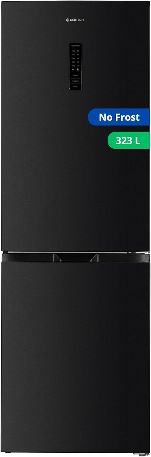 GEDTECH Low Freezer Combination Refrigerator 323L GCB323NFDX - No Frost - Dark Stainless Steel