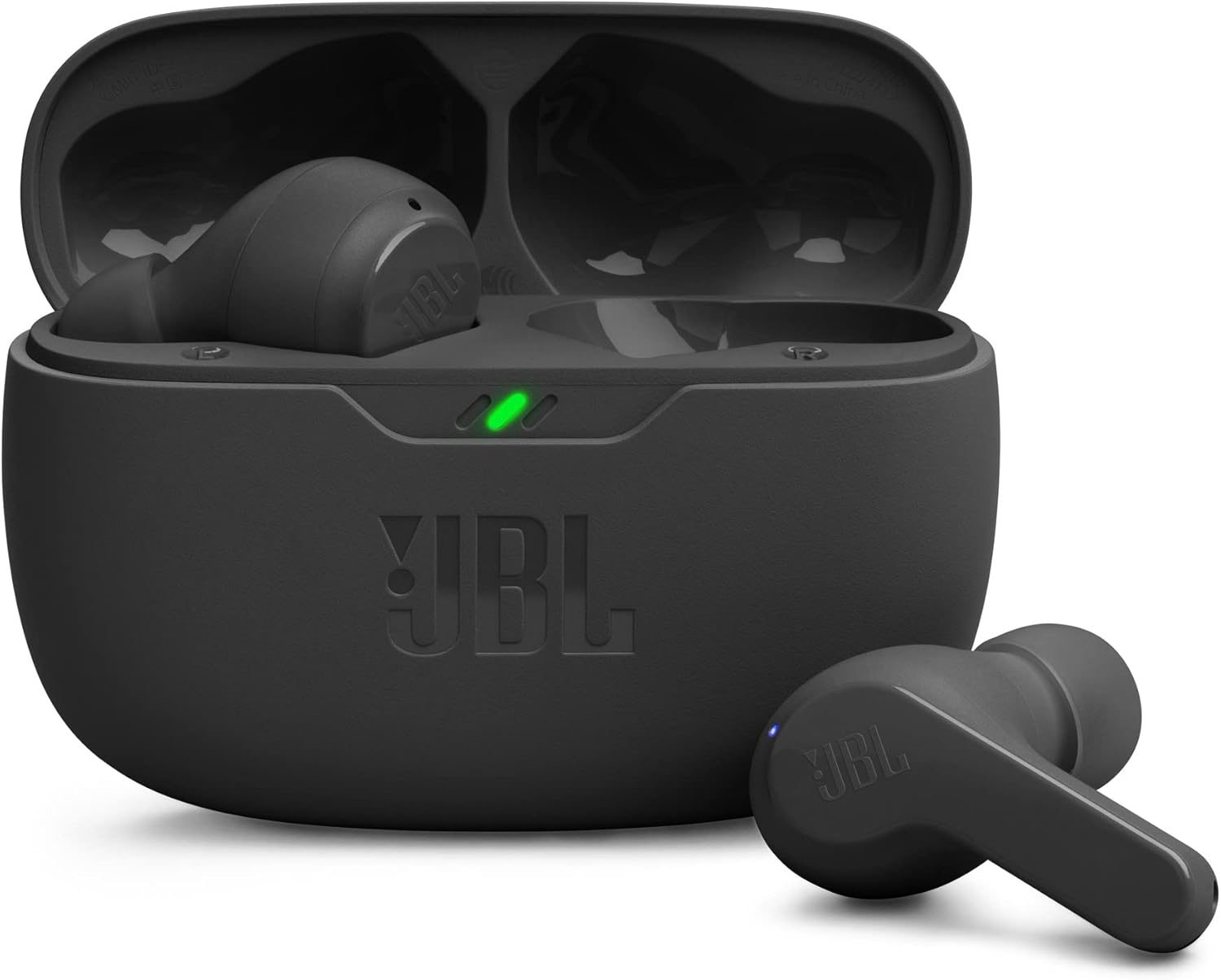 JBL Wave Beam, Wireless In-Ear Headphones, IP54 and IPX2 Water Resistance, Hands-Free Calling and 32-Hour Battery Life in Black