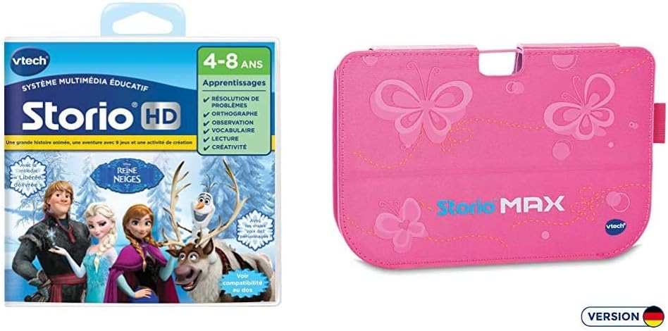 VTech - 274505 - Game for Tablet - HD Storio - Frozen & Official Storio Max 5" Pink Stand Case - Tablet Accessory