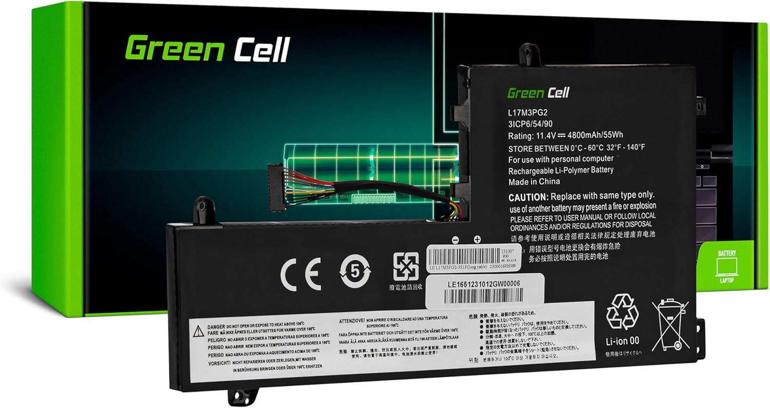 Green Cell L17C3PG1 L17L3PG1 L17M3PG1 L17M3PG2 L17M3PG3 Laptop Battery for Lenovo Legion Y530-15ICH Y540-15IRH (4800mAh 11.4V Black)