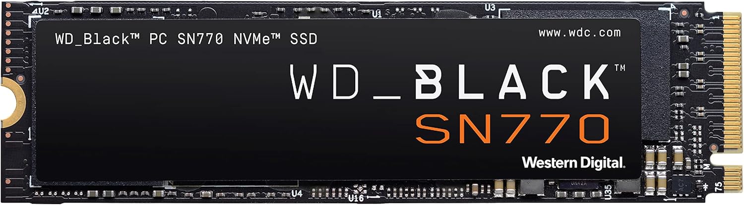 WD_BLACK SN770 SSD 2TB, Internal Solid State Drive, Read Speed up to 5150MB/s, M.2 2280 NVMe SSD, PCIe Gen 4.0, High Performance Gaming Disk, Black