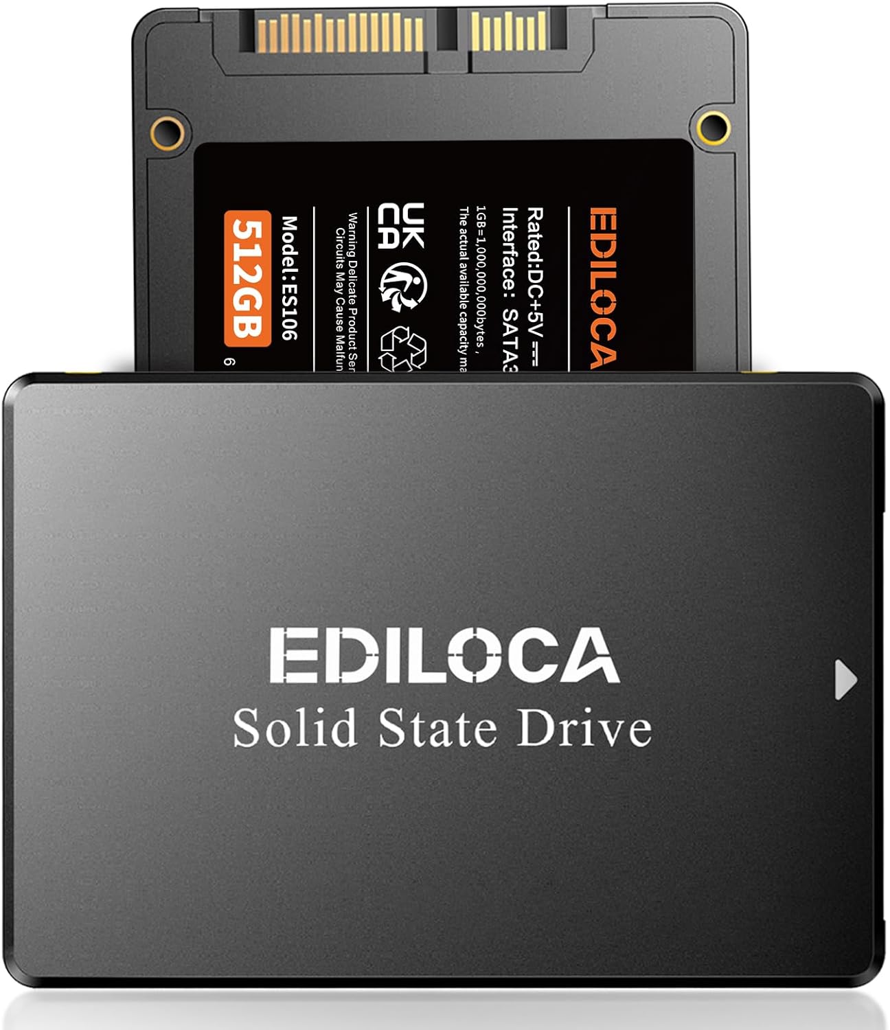 ES106 512 SATA III 2.5" 3D Nand Internal SSD Hard Drive Up to 550MB/s Reading, Upgrade Memory & Storage for PC or Laptop SSD 512GB