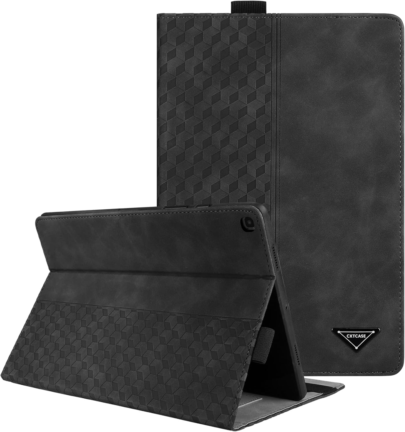 CXTCASE Case for Samsung Galaxy Tab A 10.1 2019 (SM-T510/T515), Tablet Protective Cover for Samsung Galaxy Tab A 10.1 2019, PU Leather Case Cover for SM-T510/SM-T515, Black