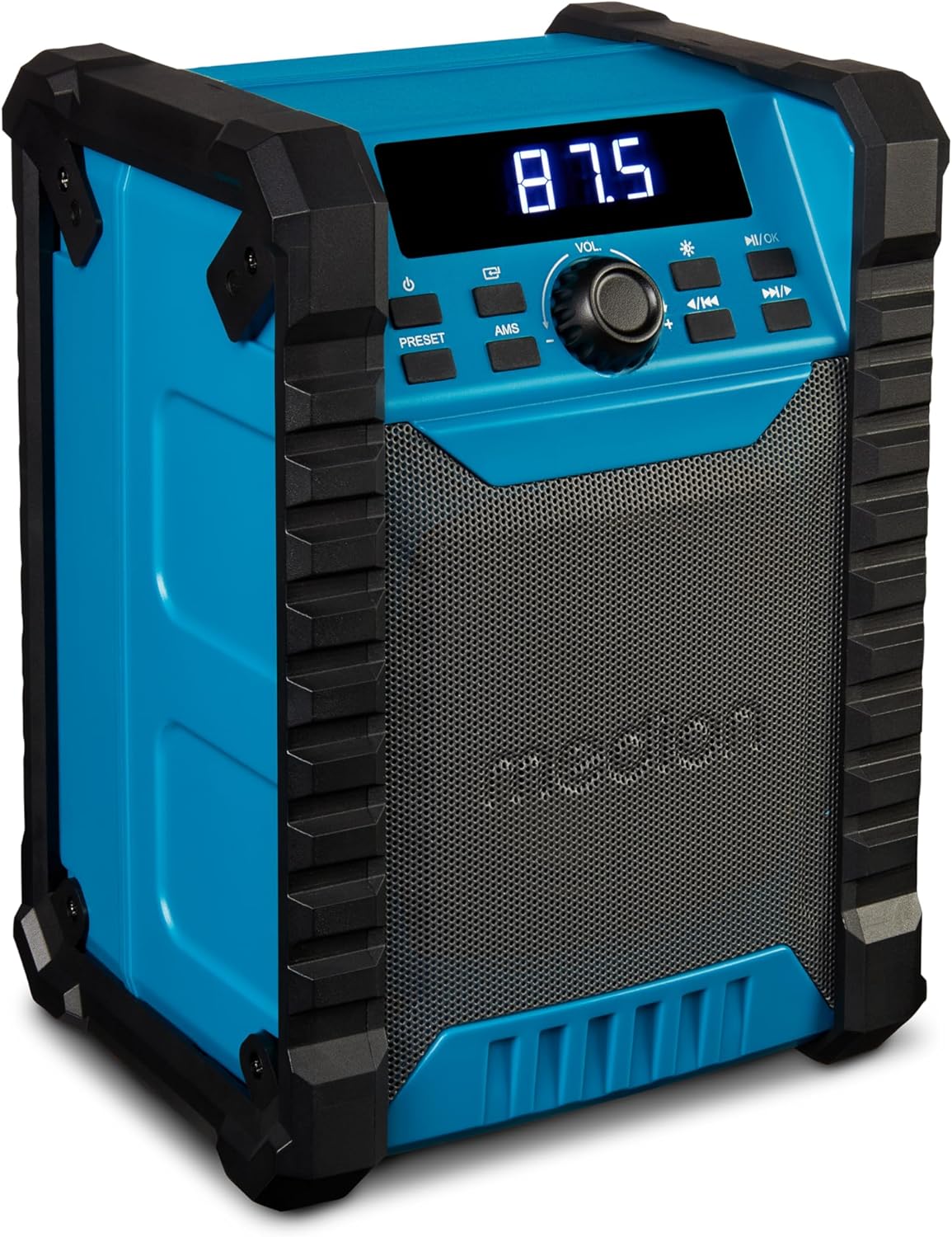MEDION E65895 Construction Radio with Battery (Robust Housing, Carry Handle, Bluetooth, Splash Protection (IP54), FM Radio, AUX) Green