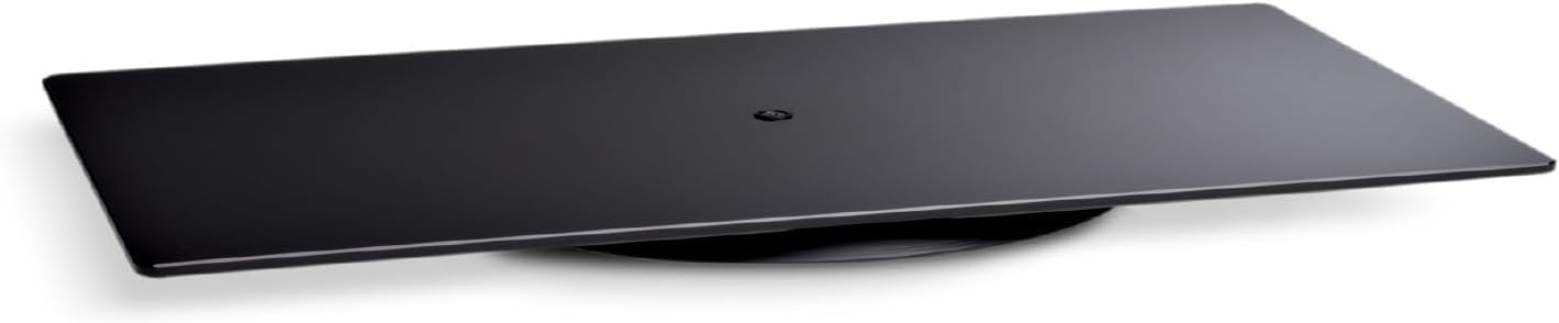 Meliconi Rotobase Elite M, Monitor and TV Stand, 360° Rotating Base, 70kg Capacity, Tempered Glass, Made in Italy, Black