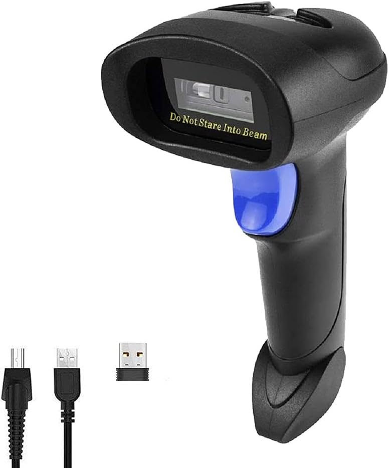 NetumScan - CCD Wireless Barcode Scanner, USB Automatic Barcode Reader Compatible with PC and Mac Laptops, NSL6