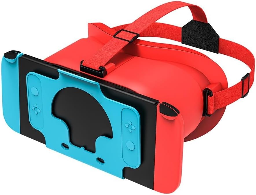 Virtual Reality Glasses for Immersive 3D Video Games, Adjustable Headband for Switch Games (Orange)