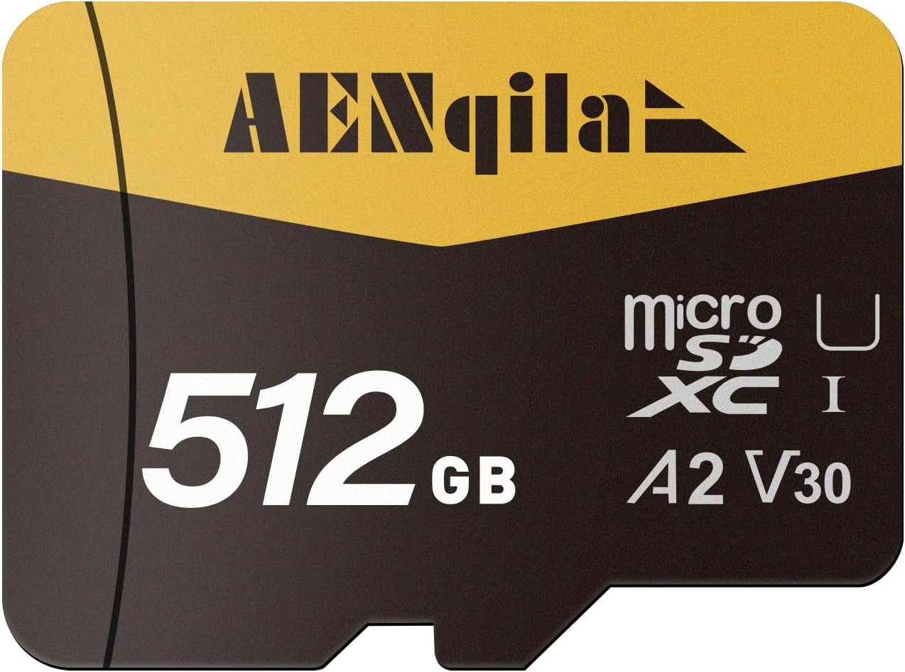 AENqila 512GB Micro SD Card, High Memory Card, Micro SD Memory Card+ Adapter, Full HD Compatible for Camera, Drone