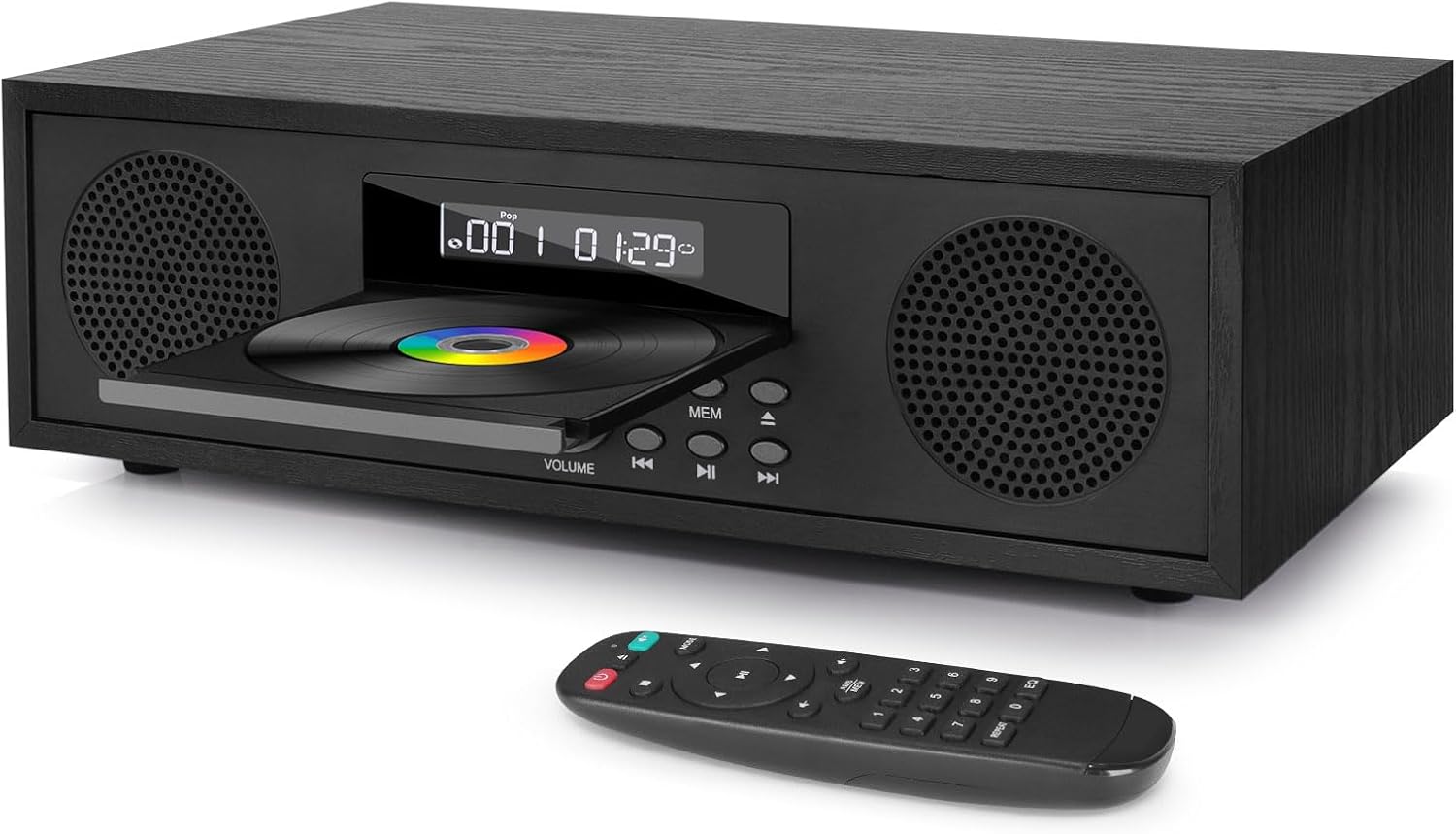 HiFi System CD Stereo System, Micro Hi-Fi System Bluetooth Compact Stereo FM Radio, 3.5 mm Auxiliary Input, USB Playback, Headphone Jack, 2x20W Mini HiFi System, MP3 CD Player with Audio Output