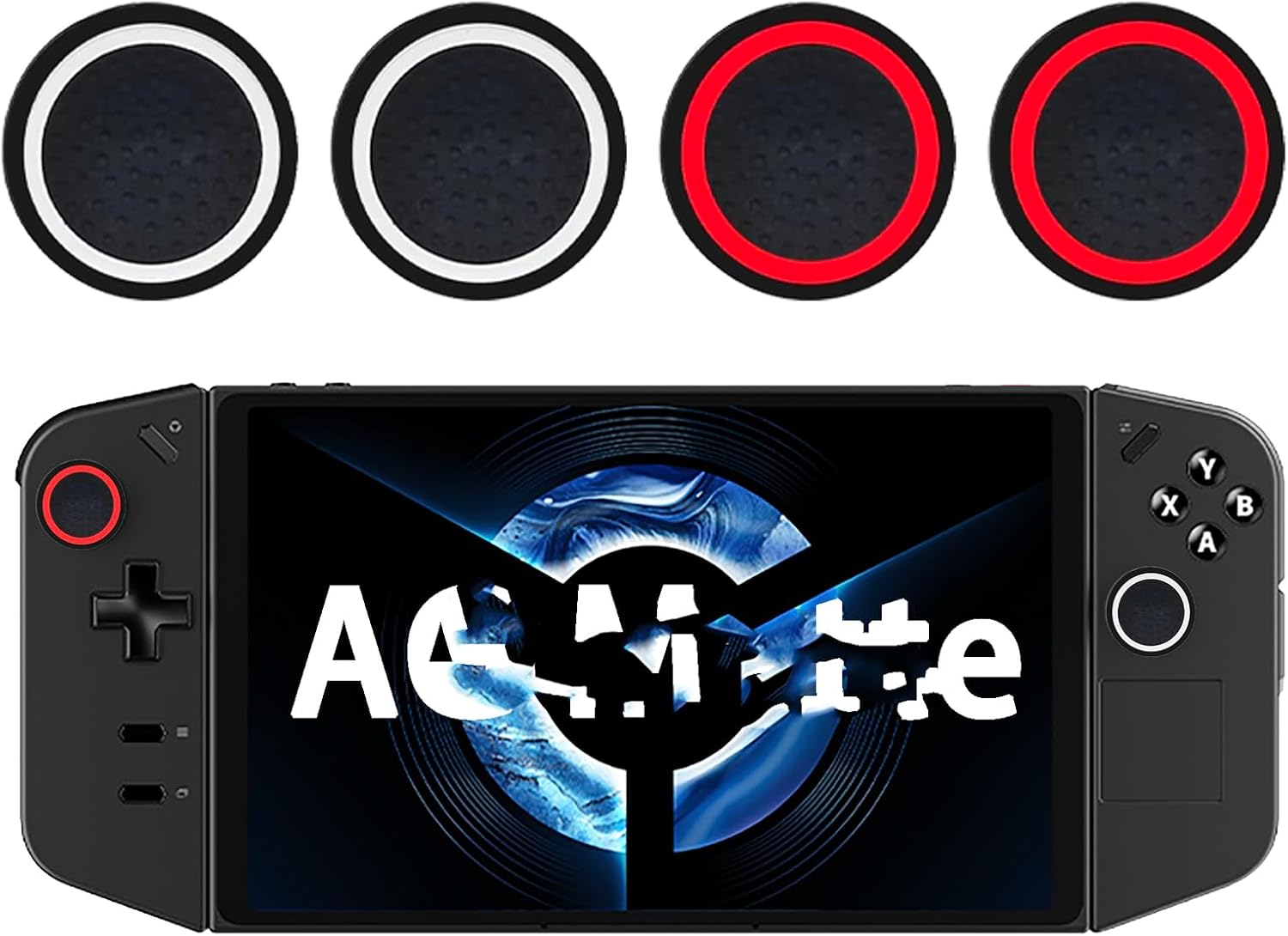 GIOPUEY Joystick Cap Compatible with Lenovo Legion Go, 4 Pieces Silicone Joystick Thumb Stick Grips Cap Protective Case Cover, Soft Non-slip - Black/Red+Black/White