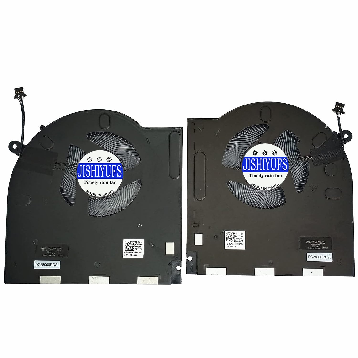 JISHIYUFS Replacement New CPU+GPU Cooling Fan For Dell Alienware M17 R3 M17 R4 P45E 0H5TYJ 0CNV63 FM7J FM7H DC28000ROSL EG50061S1-1C010-S9A DC28000RNS EG50061S1-C01-C010-S9A 060-s 9A DC12V