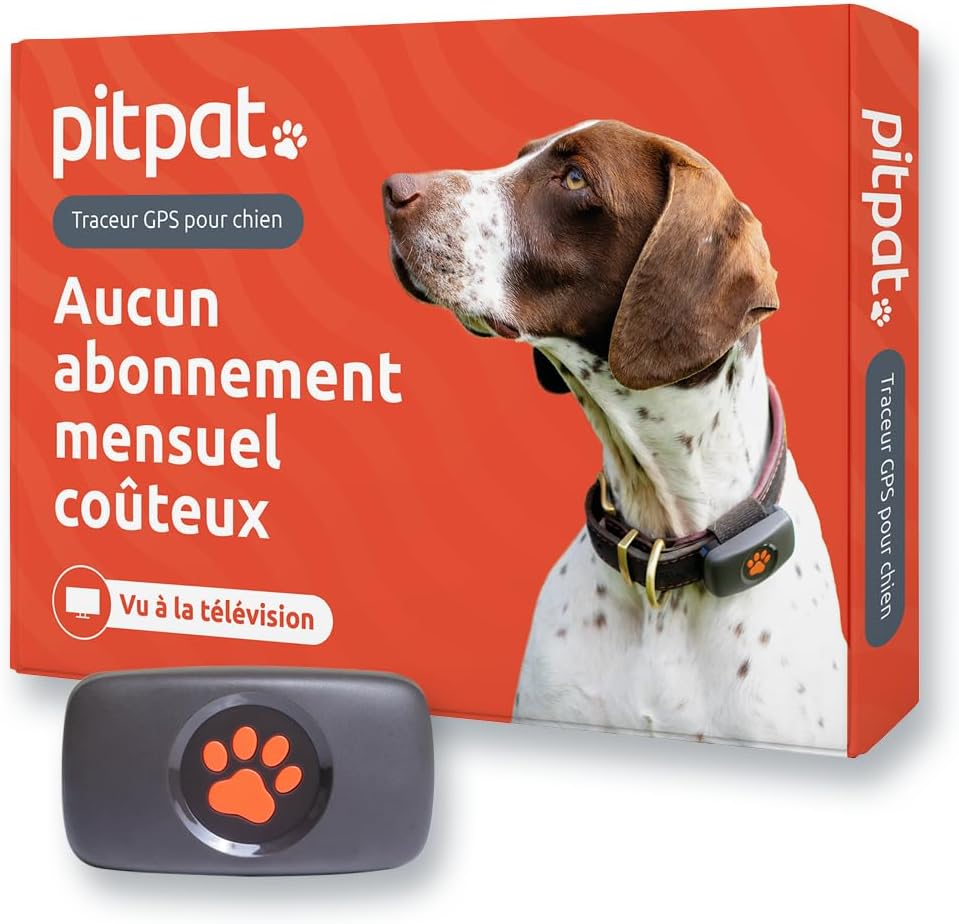 PitPat GPS Tracker for Dogs – No Subscription – Suitable for All Dogs and Attaches to All Collars – Satellite Tracking with Unlimited Range – 100% Waterproof Pet Tracker (Black)