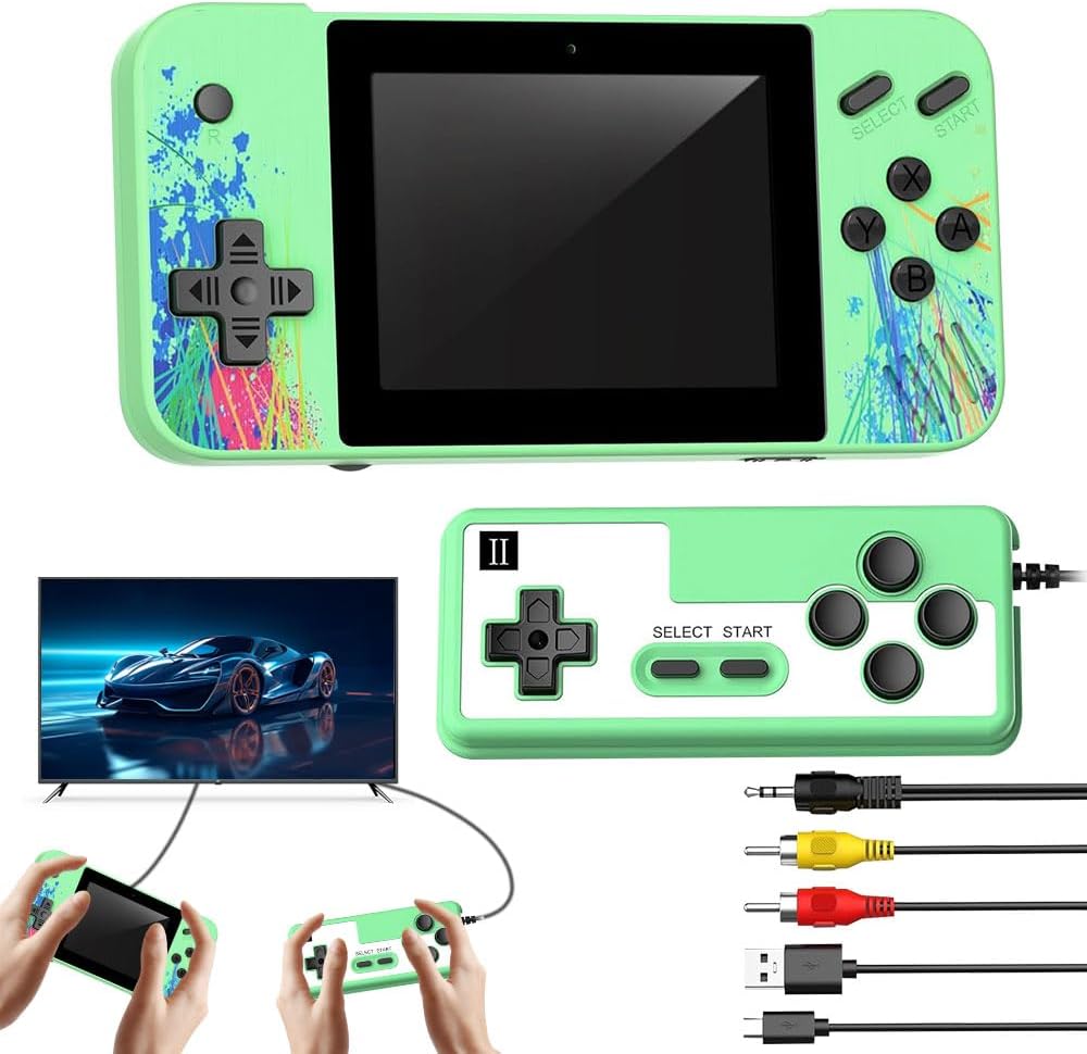 Vmxlso Portable Console, 3.5 Inch Color Screen, Preloaded Portable Game Console with 800 Classic Games, Portable Retrogaming Console, Portable Retrogaming Console for Kids, Adults