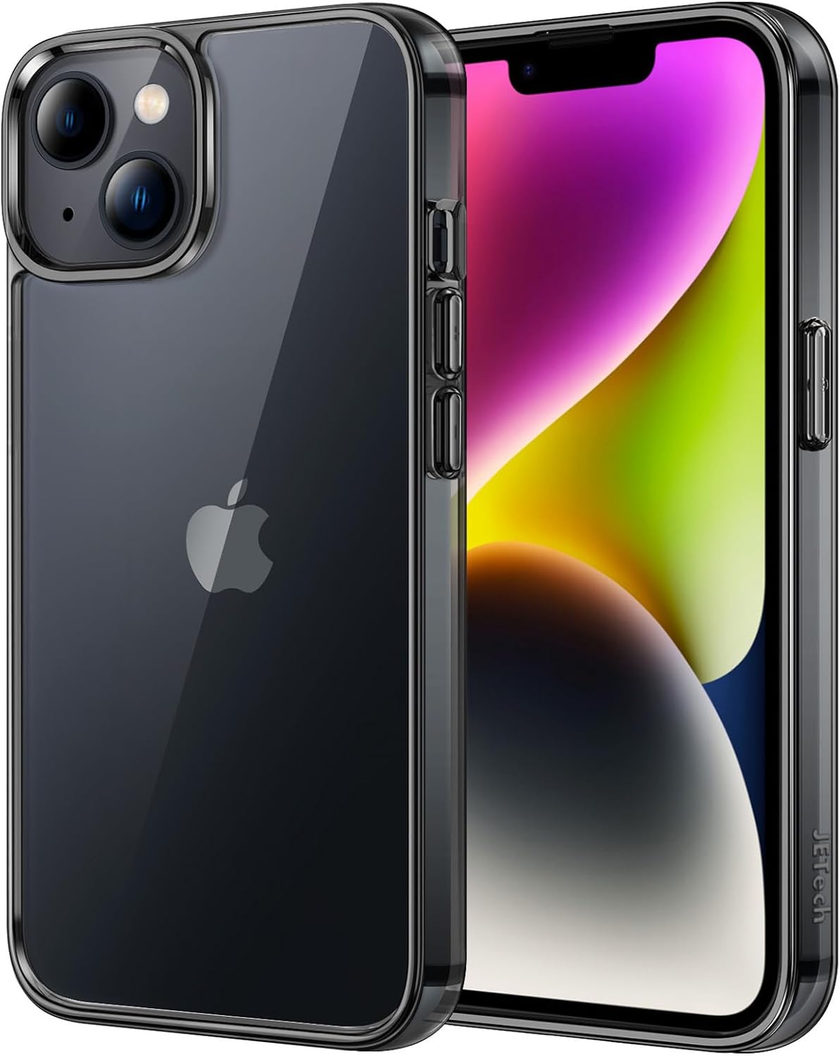 JETech Case for iPhone 14 6.1 Inch, Anti-Yellowing Shockproof Protective Case, Anti-Scratch Transparent Back Cover (Black)