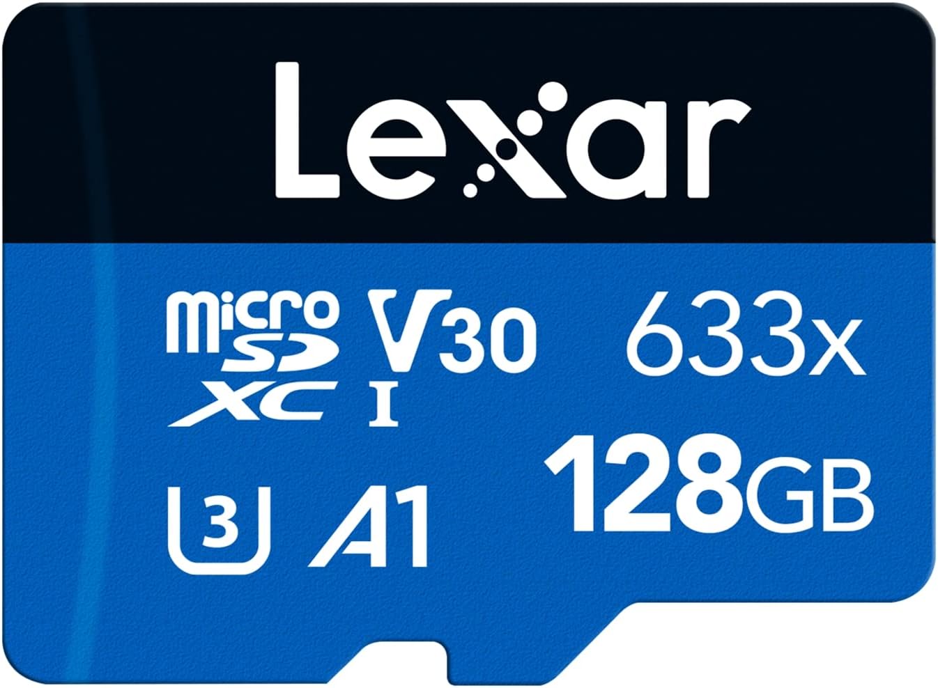 Lexar 633x Micro SD Card 128GB, UHS-I microSDXC Card + SD Adapter, Up to 100MB/s Read A1, C10, U3, V30, TF Card for Smartphone/Tablet/Surveillance Camera (LMS0633128G-BNAAA)