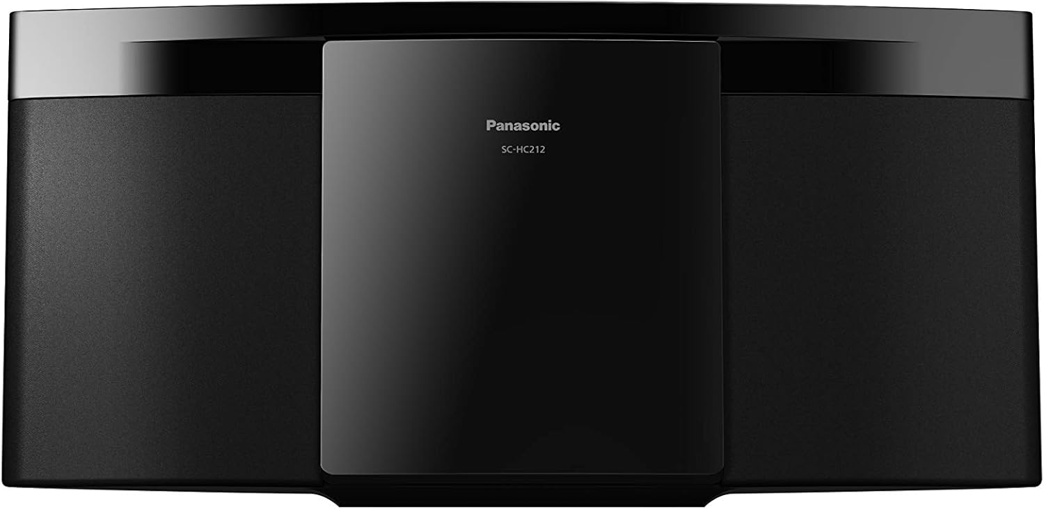 Panasonic SC-HC212EG-K 2 Channel 20W Digital Dab+ Digital Radio CD Player Bluetooth USB Pure Sound Low Distortion Slim Contemporary Design Wall Mount Black
