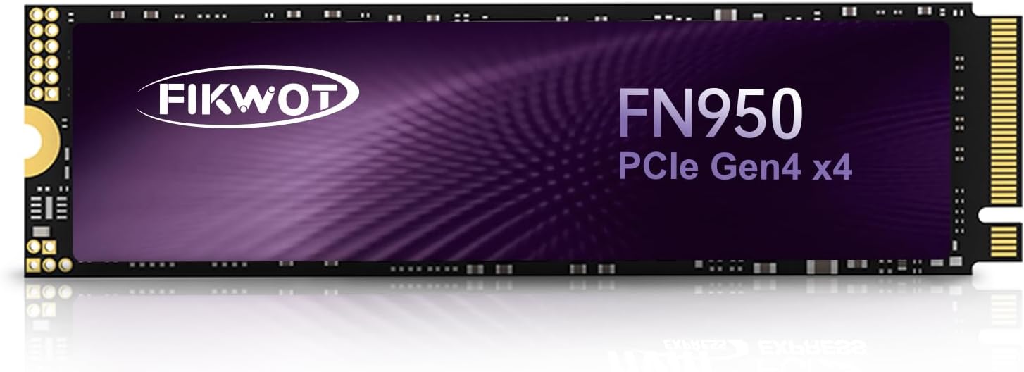 Fikwot FN950 1TB M.2 PCIe Gen4 Internal Solid State Drive - Up to 5000MB/s, Dynamic SLC Cache, Compatible with Laptops and Desktops