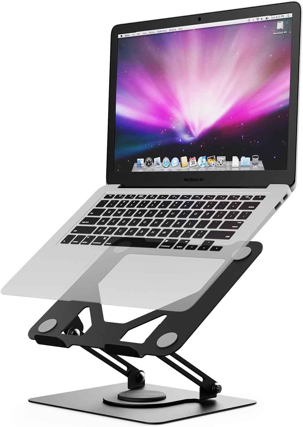 GRIFEMA GB1050 Ergonomic Rotating Laptop Stand 360 Height Adjustable Foldable Ventilated Laptop Stand Compatible with MacBook Air/Pro, Dell, and Laptops 11-17 Inch – Black