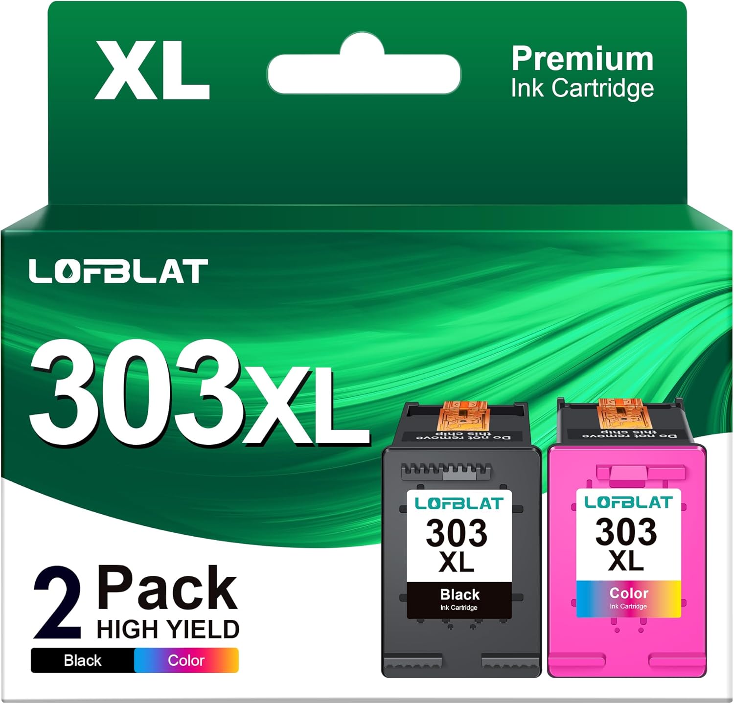 LOFBLAT 303 XL Black and Colour Cartridge Replacement for HP Cartridges 303 303 XL Black and Colour Ink for HP Envy Photo 6232 6230 6220 7830 6234 7130 7134 (1 Black, 1 Colour, 2 Pack)