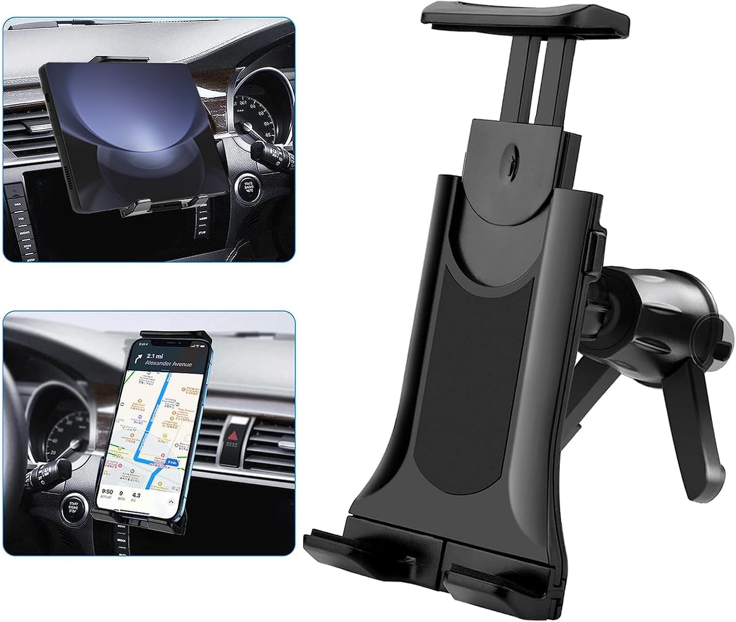 Z Fold 5 Car Phone Holder / Tablet Holder for Car Air Vent for Samsung Galaxy Z Fold 4 /S24/S23/Ultra/iPhone 15 Pro, Car Mount for 4-10.5 Inch Tablet/iPad