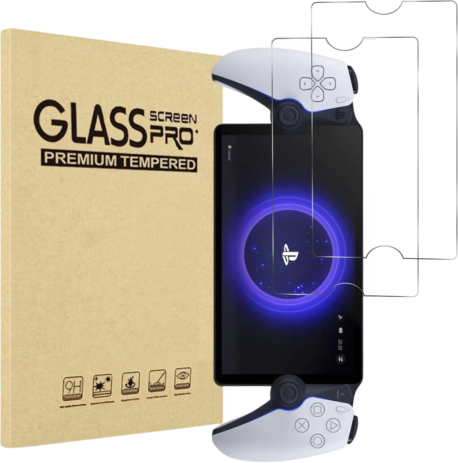 PHONILLICO Pack of 2 Tempered Glass for Sony Playstation PS5 Portal [Pack of 2] PS Portal Protective Film Screen Protector Glass Anti-Scratch