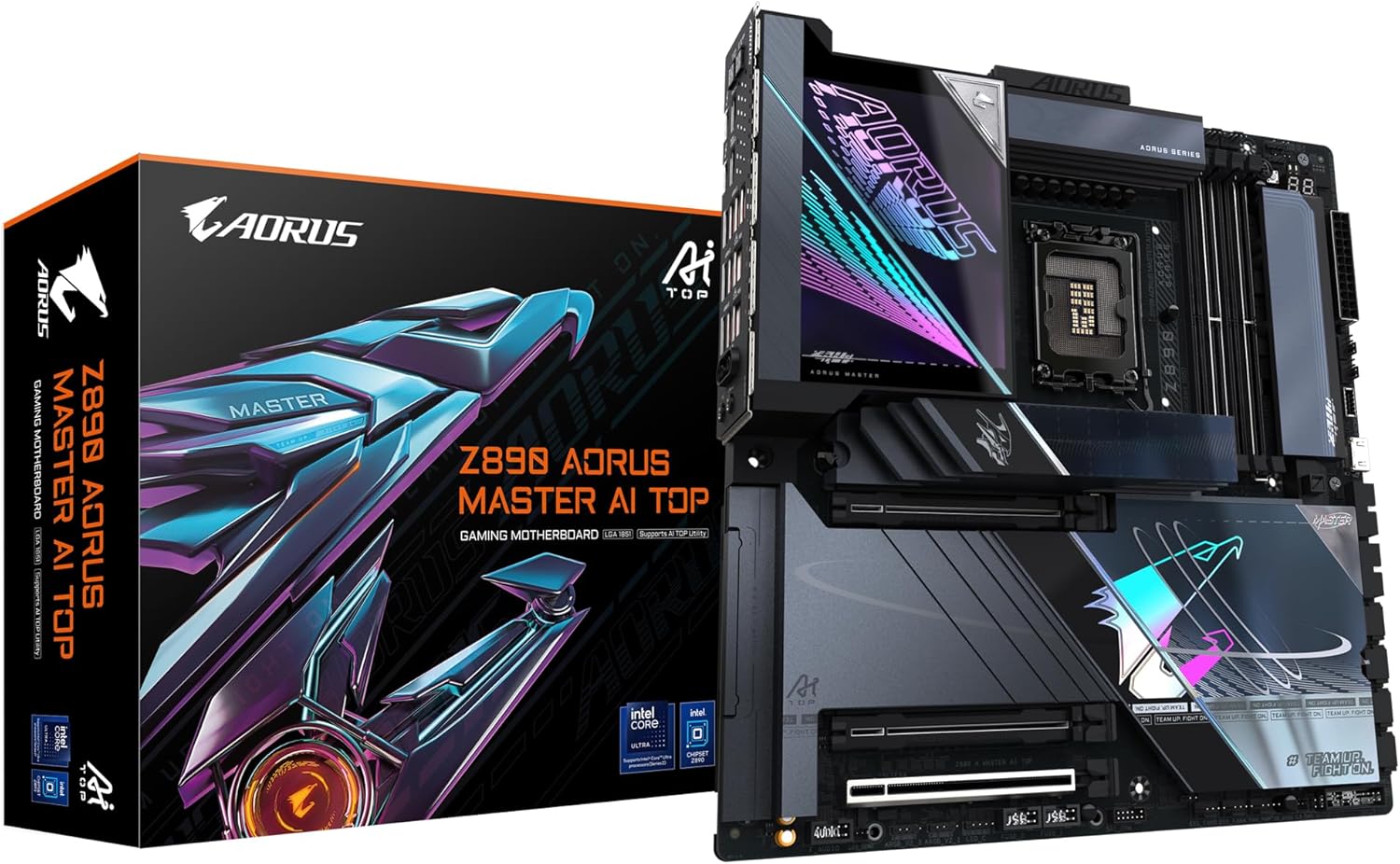 GIGABYTE Z890 AORUS Master AI Top Motherboard - Supports Intel Core Ultra (Series 2), VRM 20+1+2 Phases, up to 9500MHz DDR5 (OC), PCIe 5.0 M.2, Wi-FI 7, Thunderbolt 4