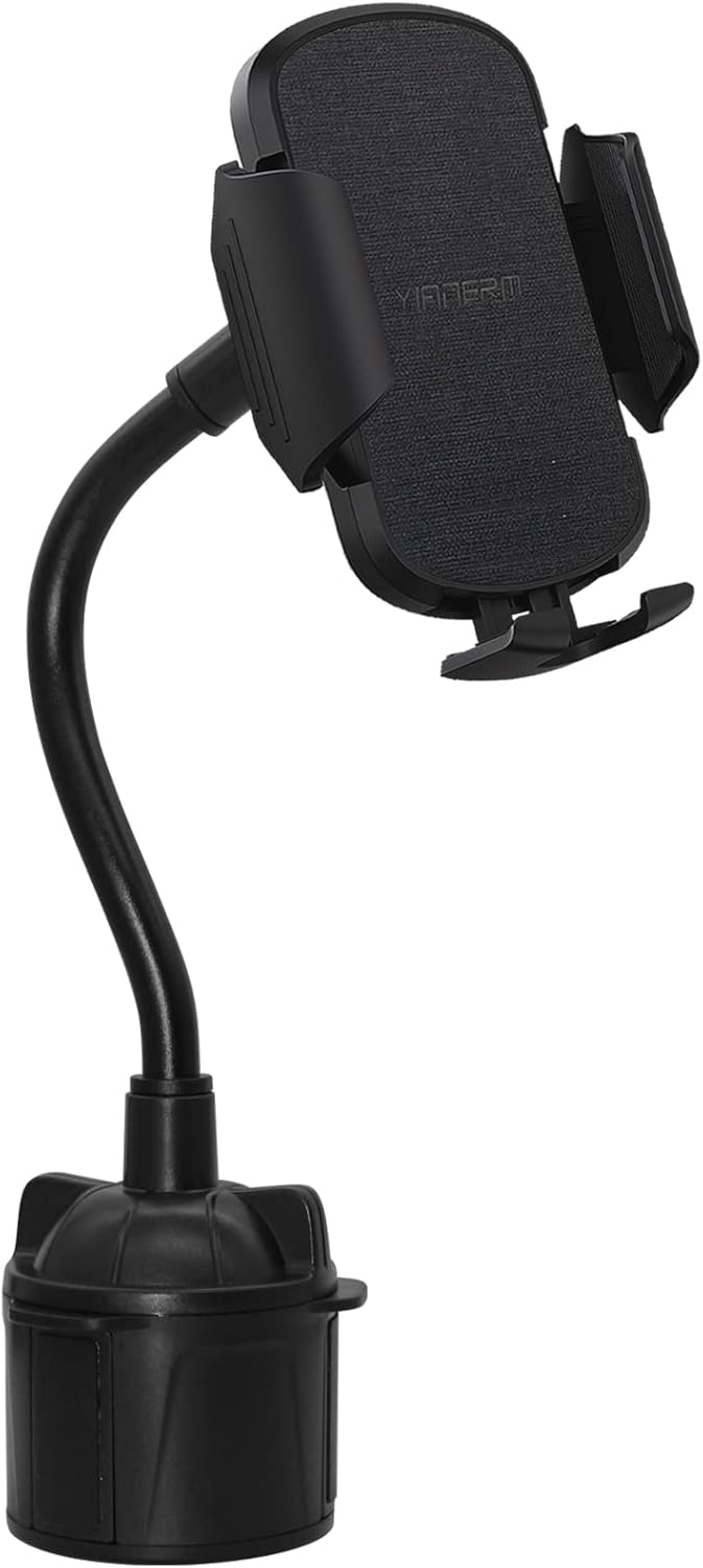 Yianerm Gooseneck Universal Adjustable Car Phone Holder Cup Holder for iPhone, Samsung, Huawei, Sony (Black)
