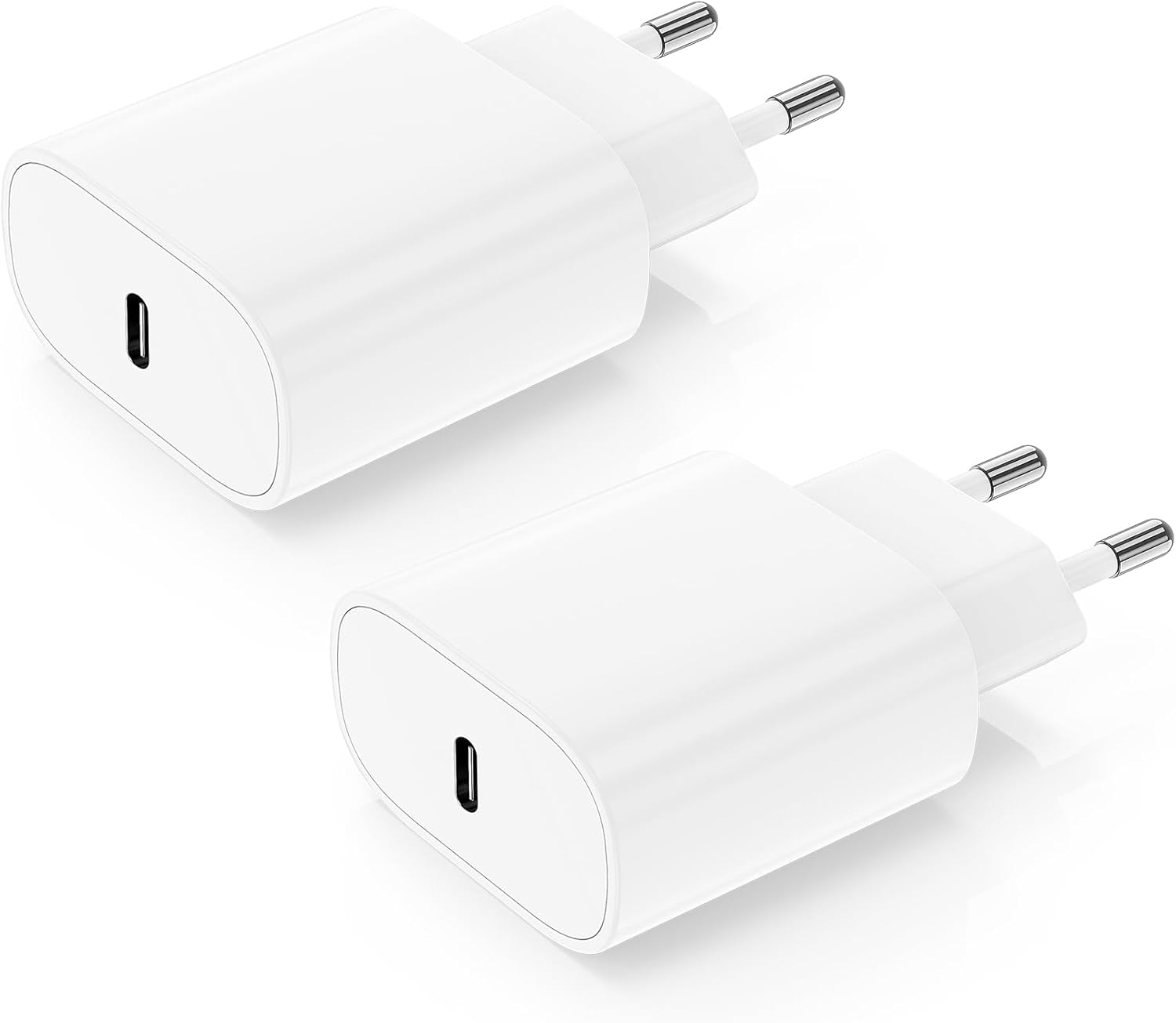 USB-C Charger, 2 Pack 20W Fast Mains for iPhone 16/15/15/14/13/12/11/SE/XS/XR/8, iPad Air 5/4, iPad Pro, Galaxy, Pixel, Type C Wall Power Supply Adapter Trefard