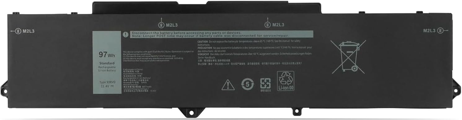 9JRV0 0P3TJ 0R05P0 05RGW Laptop Battery Compatible with Dell Latitude 5521 5531 Precision 3561 3571 3581 3591 Alienware m17 R5 AMD/Alienware m18 R1 R2 Series (11.4V 97Wh) )