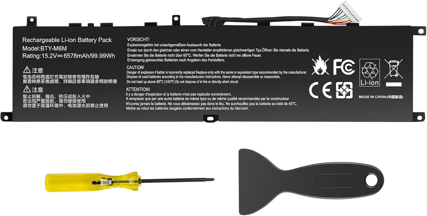 ASUNCELL 15.2V/99.99Wh BTY-M6M Laptop Battery for MSI Creator 15, MSI GS66 Stealth, MSI GE66 GE76 Raider, MSI GE76 Dragon Tiamat, MSI WS66 Intel 10th Gen, MSI WS66 Mobile Workstation