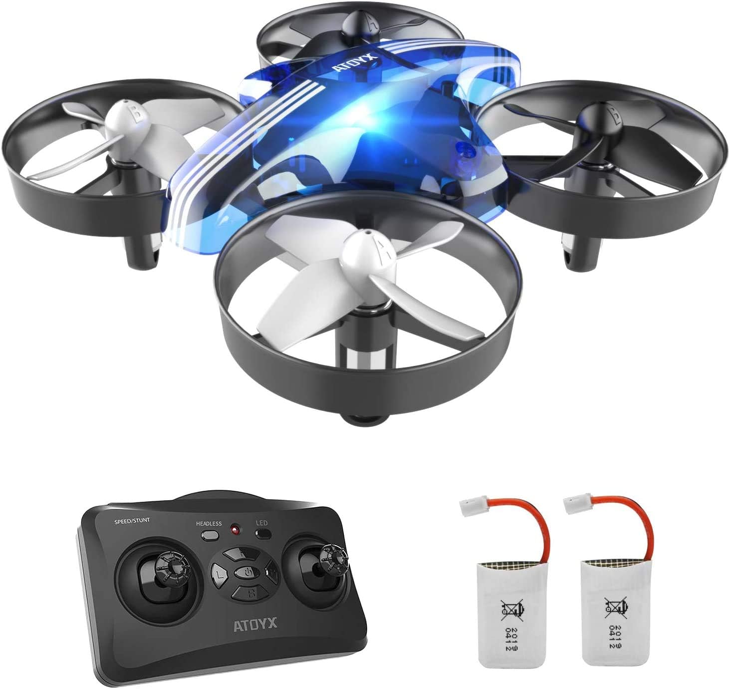 ATOYX Mini Drone Kids and Beginners, Remote Control Toy Drone with 3D Flipping, Automatic Hovering, Headless Mode, 2 Batteries, Gift for Boys and Girls (Blue)