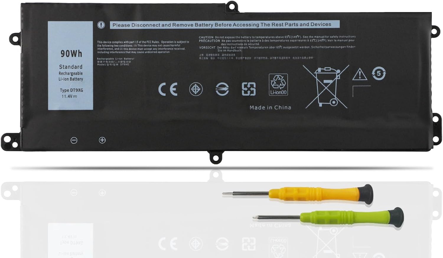 K KYUER 90Wh DT9XG Battery for Dell Alienware Area-51M R1 R2 Series i7-10700K RTX 2070 Super i9-9900K RTX 2080 i7-9700K i5-10300H ALWA51M-D1968W 7PWKV KJYFY 07PWKV 07PWXV 0KJYFY Notebook Battery
