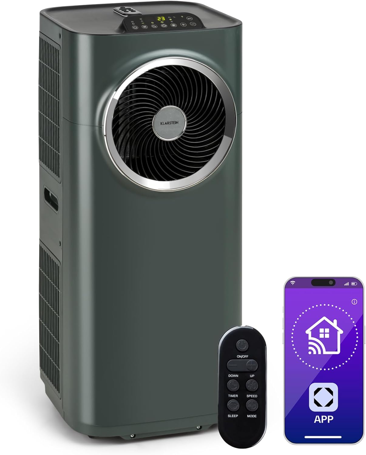 Klarstein 5 in 1 Portable Quiet Mini Mobile Air Conditioner, Purifier and Odour Elimination, Night Mode, Air Dehumidifier, Low Consumption, 10K BTU