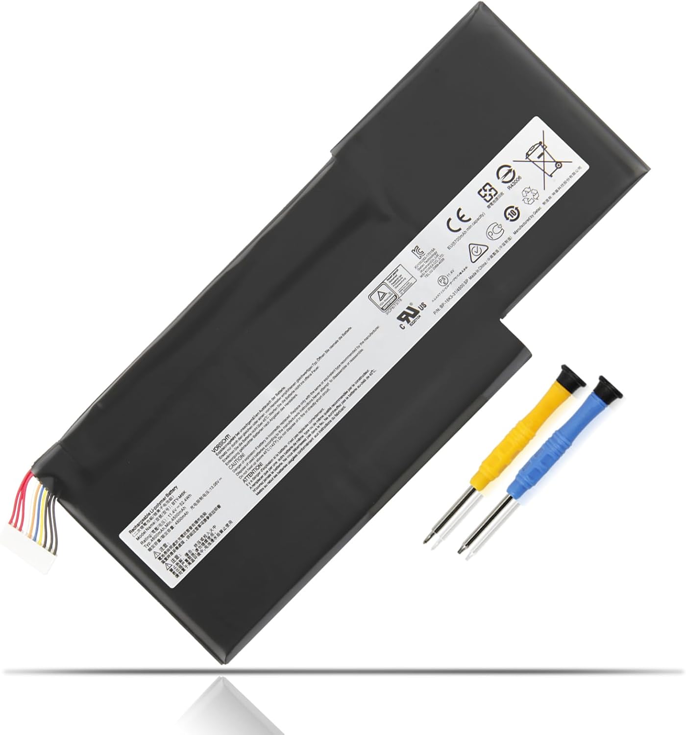 BTY-M6K Battery for MSI GF65 Creator 15M 17M A9SD A9SE A10SD A10SE WF65 WF75 10TH 10TJ 10TI 10TK GF63 8RC 8RD 9SC 9SCXR 10SCSR 10SCXR GF65 GF75 10SDR 10SR ER 10EU 9 SEX 9SEXR 9SD 8SC GS63VR GS73VR