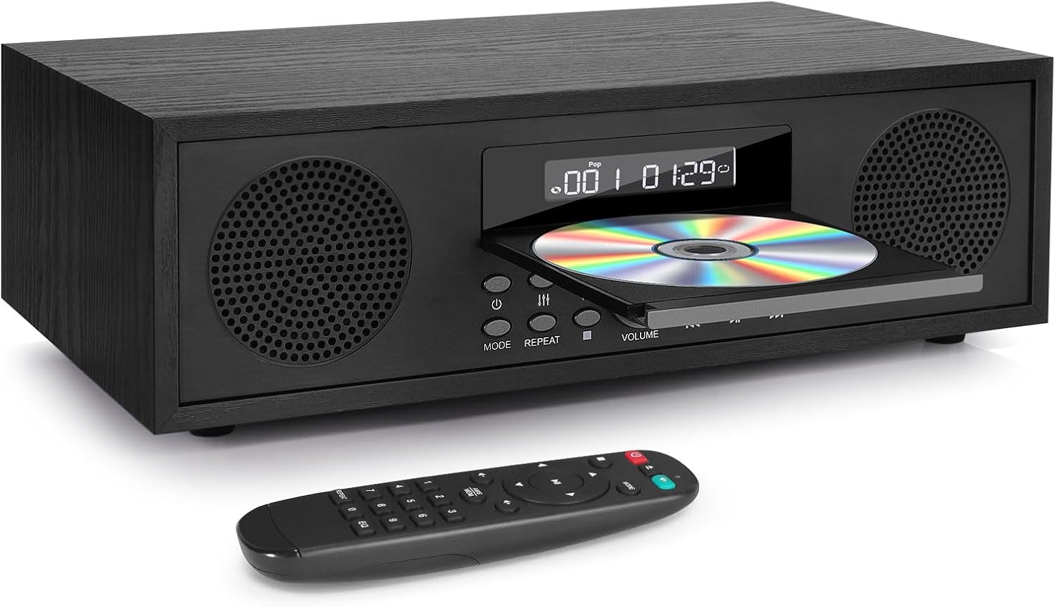 HiFi System CD Stereo System, Micro Hi-Fi System Bluetooth Compact Stereo FM Radio, 3.5 mm Auxiliary Input, USB Playback, Headphone Jack, 2x20W Mini HiFi System, MP3 CD Player with Audio Output