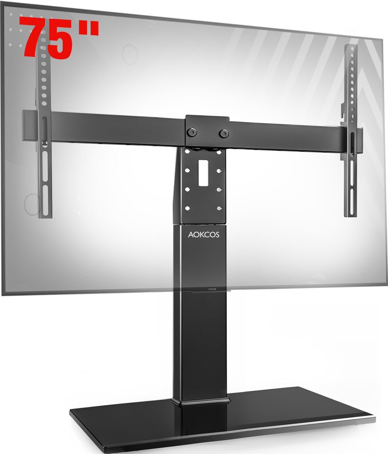 AOKCOS TV Stand Swivel Height Adjustable for 32 to 75 inch TVs up to 50 kg Height 834 mm Universal VESA 600 x 400 mm