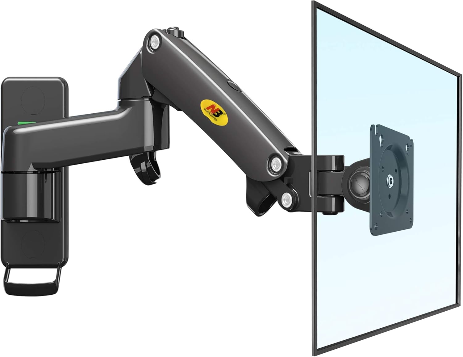 NB North Bayou PC/TV Monitor Arm Mount for 17-35 Inches, Adjustable Height Wall Mount Monitor Arm Max 12kg, VESA 75/100mm