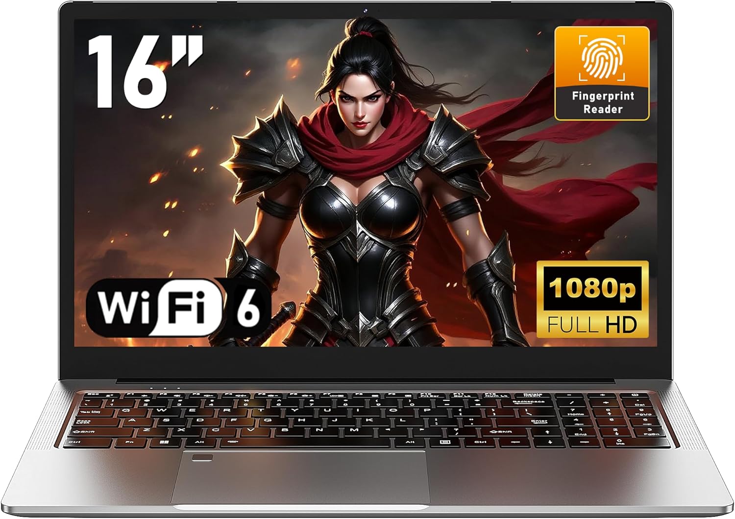 NAIKLULU 2025 16 Inch Laptop Computer PC Gaming R-7 5825U Processor (2.0 to 4.5 GHz), 32GB RAM 1TB SSD Gamer Computer, Full Backlit Keyboard/Webcam/Touchpad/Type-C
