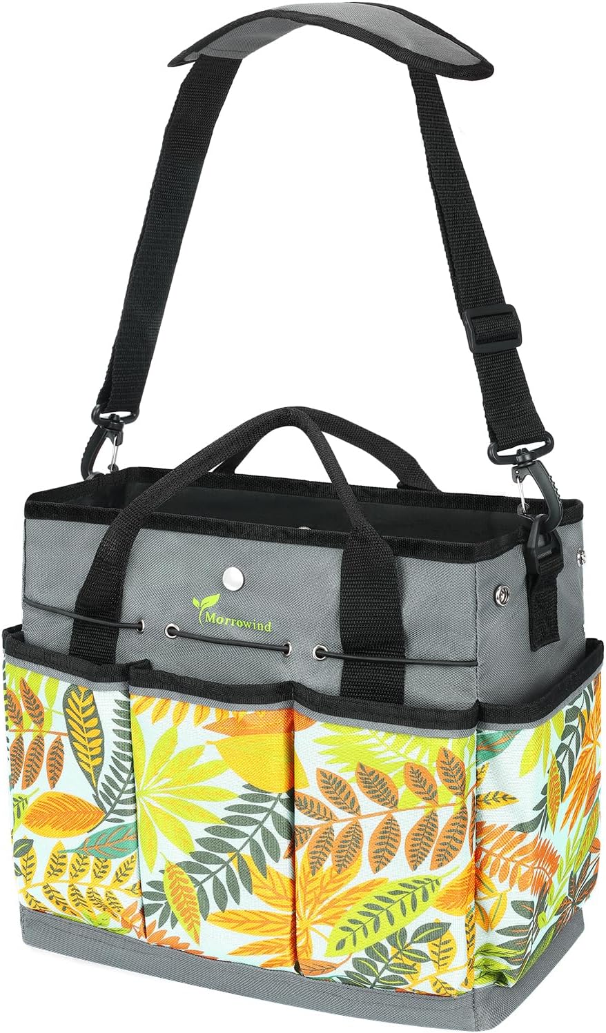 MORROWIND Garden Tool Bag, Oxford Fabric Tote with Pockets & Adjustable Shoulder Strap for Gardening Storage with Zipper Pocket for Garden Tools Lawn and Outdoor Work