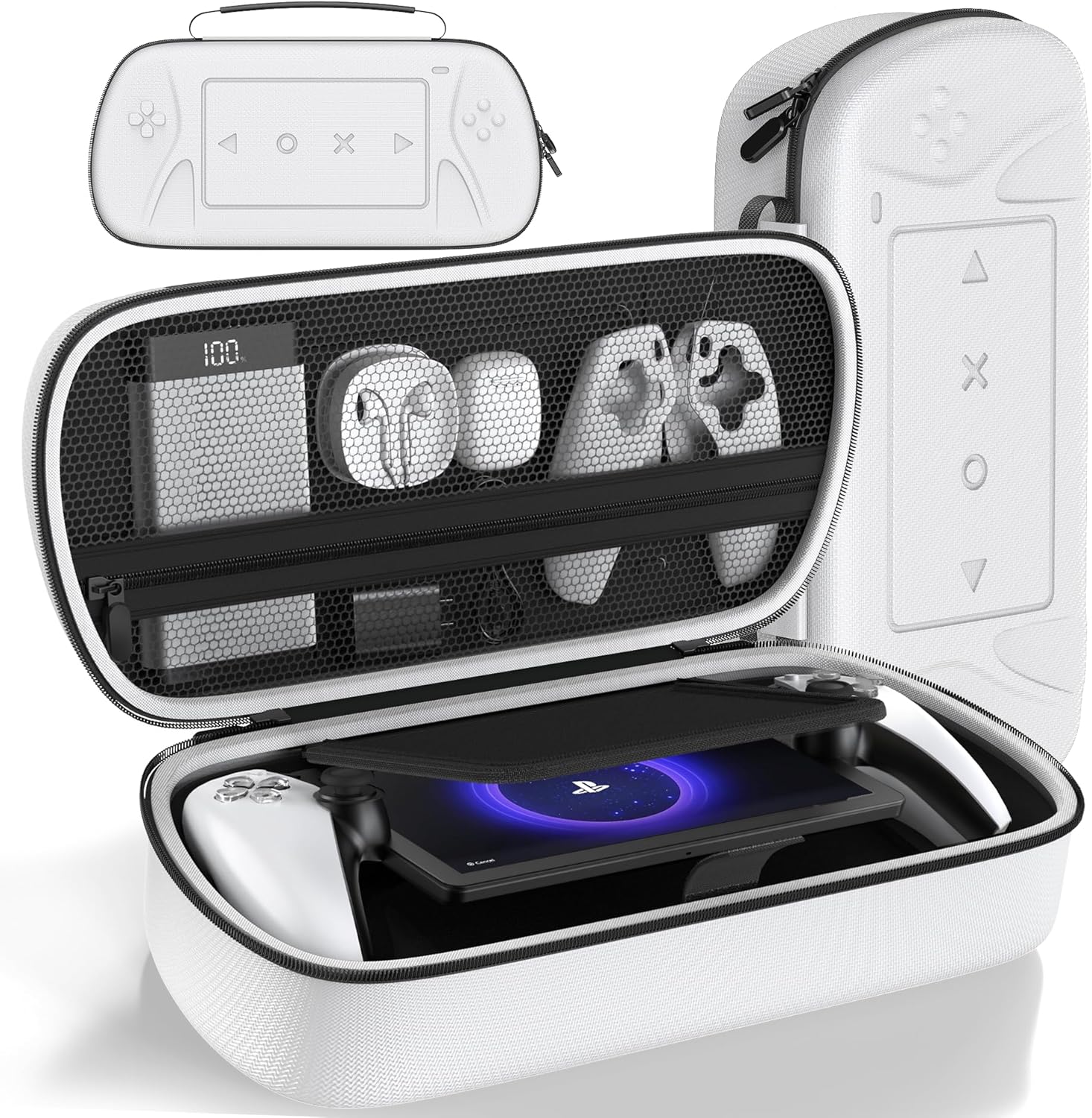 Tokluck Hard Carrying Case Compatible with Play Portal Remote Player, PS Portal Case with Zipper Pocket to Hold PS Portal Accessories, PS Portal Pouch with Custom Groove