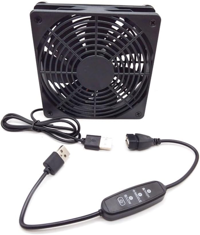 120mm USB Fan with Speed Controller, Suitable for Hard Drives and Modems (Single Fan)
