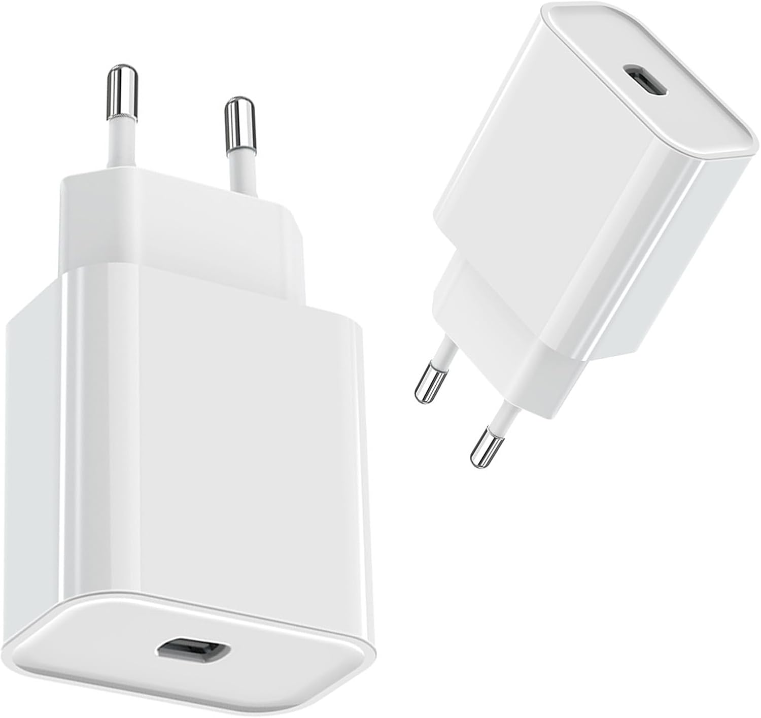 USB C Charger, 2-Pack 25W Fast Mains Plug for iPhone 16/16 Pro/16 Pro Max/16 Plus /15/14/13/12/11/SE 2020/X/XS,Pad Pro,Galaxy,Pixel,USBC Wall Plug Type C Power Supply Adapter YOOCZ