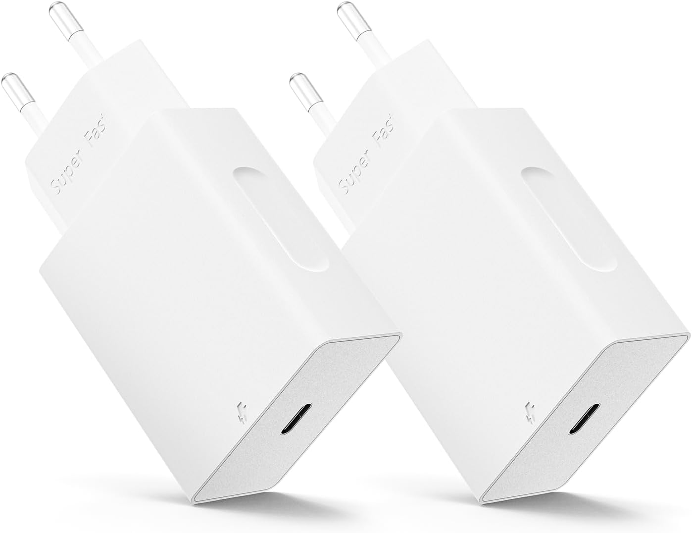 USB C Charger, USB C Plug, [2-Pack], 25W Fast Charger, for iPhone 16 15 14 13 12 11 Series, SE X XS XR 8 Plus Pad Pro iPad AirPods Samsung Galaxy, Type C Wall Power Supply Adapter