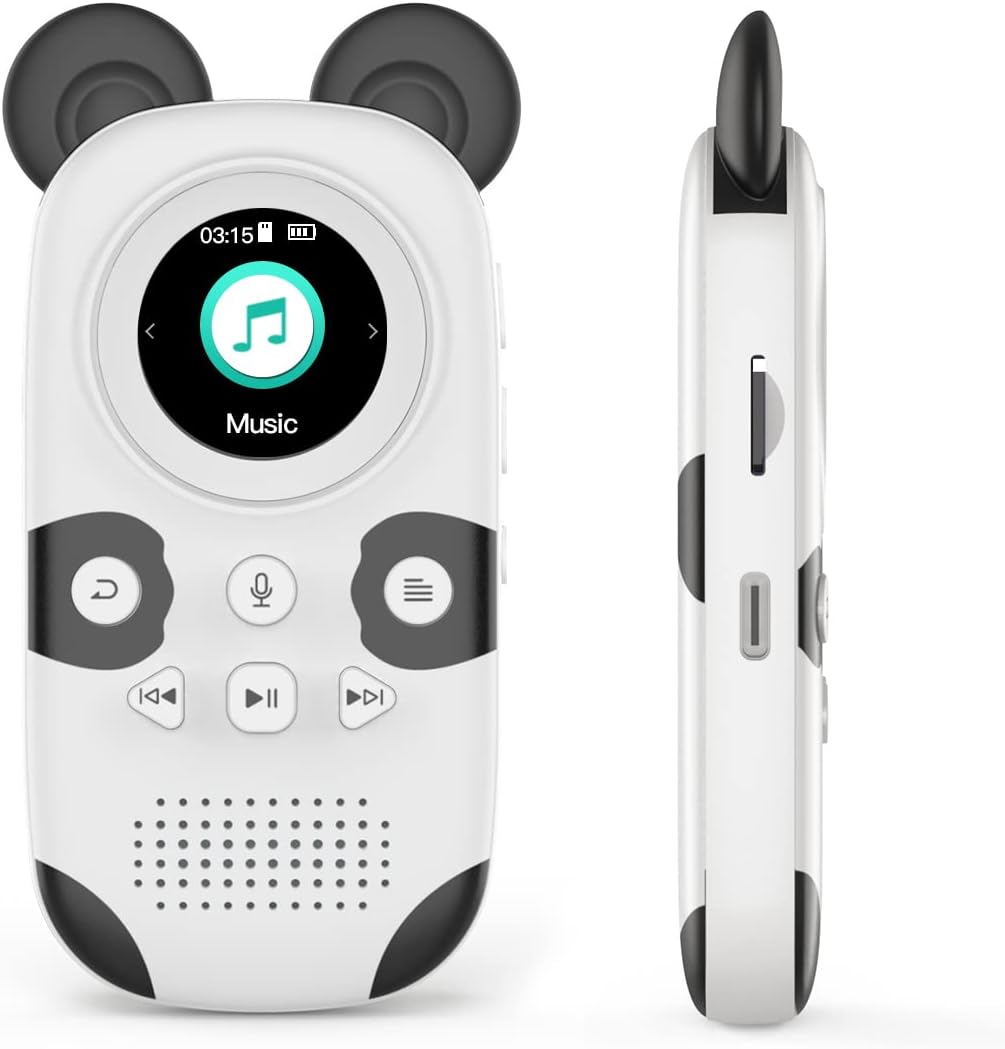 64GB Lecteur MP3 Enfants Bluetooth 5.0 avec Haut-parleurs Prend en Charge la Radio FM, réveil, Enregistrement sur Le Bouton on, Fonction chronomètre