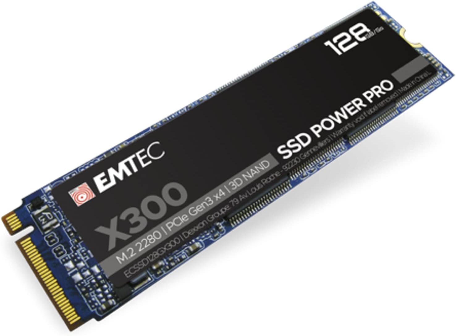 EMTEC - Internal SSD Hard Drive X300 M.2 2280 SSD Power Pro 128GB - PCI Express 3.0 3D NAND NVMe - Ideal Ultrabook, High Performance Computing