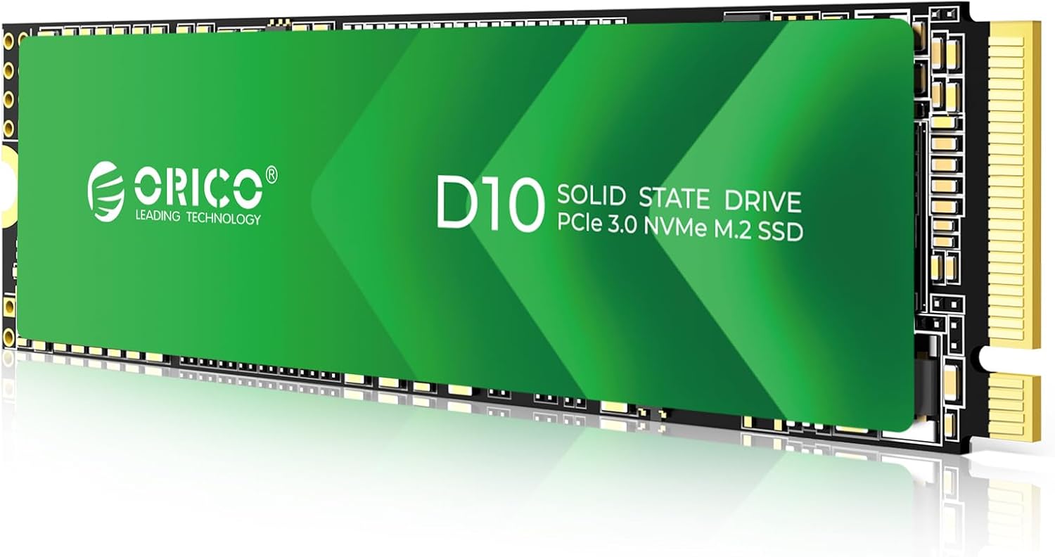 ORICO 128GB M.2 NVMe SSD, TLC NAND Flash, 1700MB/s PCIe 3.0 M2 2280 SSD, Internal Solid State Disk Compatible with Desktop Laptops - D10